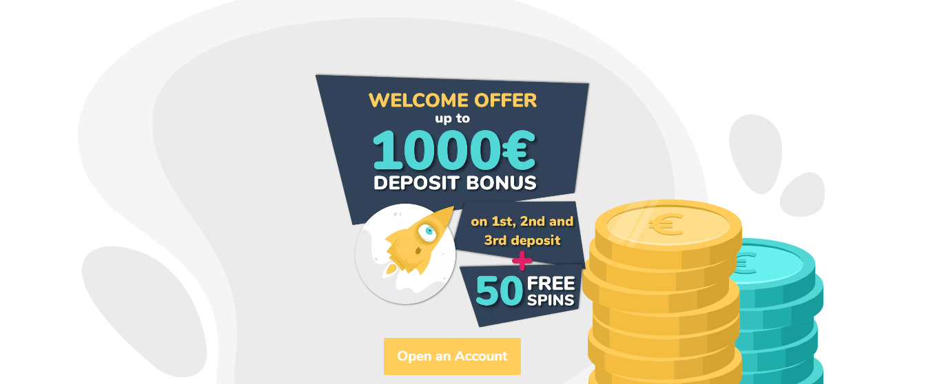 1000€ Bonus package + 50 exclusive Freespins